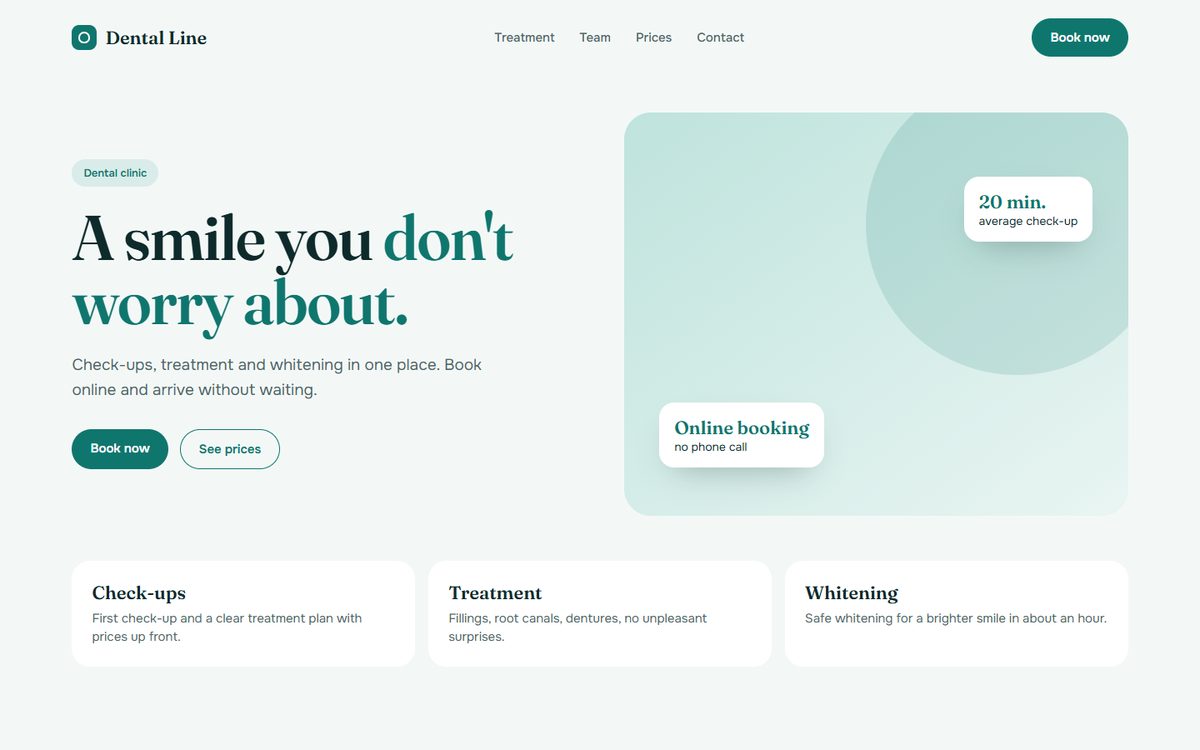 Demo of a dental clinic website