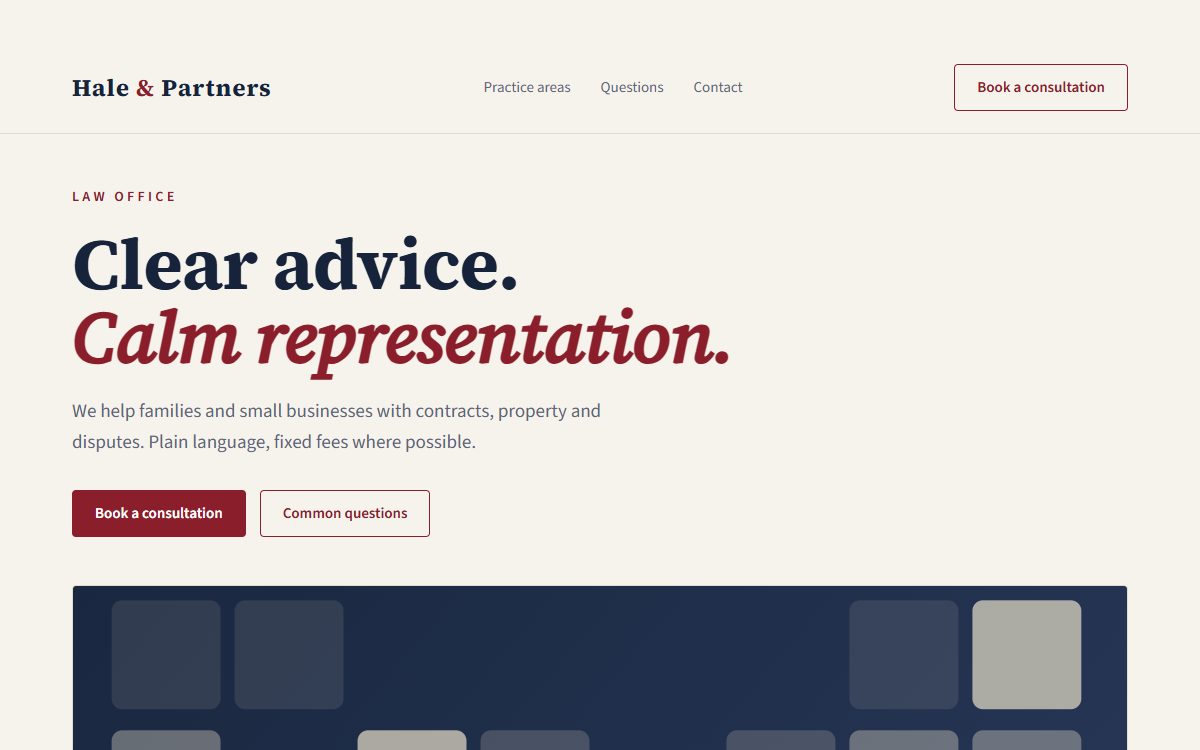 Demo of a law office website