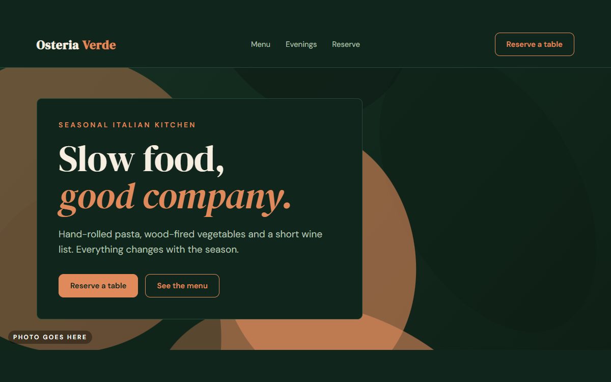 Demo of a restaurant website with menu and reservations