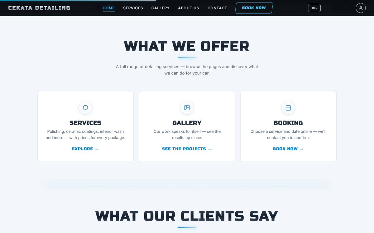 Website of a detailing studio built by VK Company